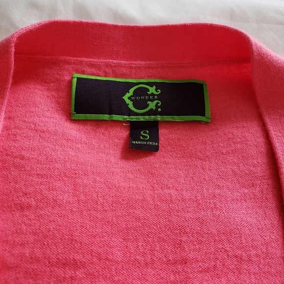 C.wonder Bright Pink Cotton Blend Cardigan - Picture 4 of 5